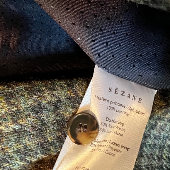 Sezane Michele Jacket Khaki Houndstooth Size US 8 NWOT - Picture 11 of 11